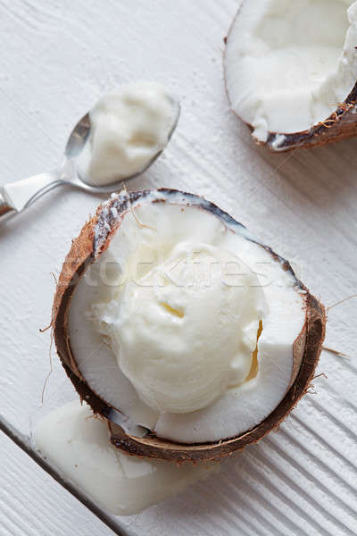 Delicious coconut ice cream Stock photo © artjazz