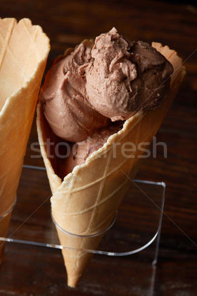 Foto d'archivio: Dolce · gelato · cialda · cono · fresche · freddo