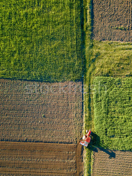 Luftbild Vögel Auge Ansicht Landwirtschaft Felder Stock foto © artjazz