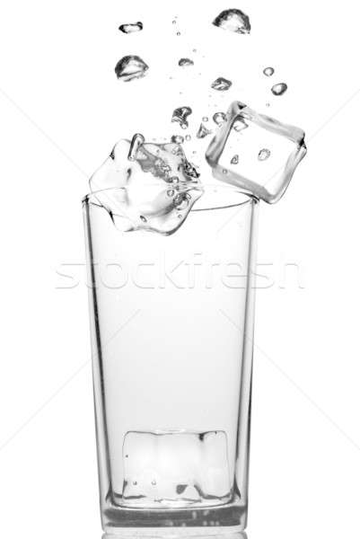 アイスキューブ ガラス 泡 孤立した 白 水 ストックフォト © artjazz