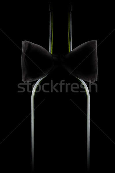 Stock photo: Wine bottle silhouette isolated on black background