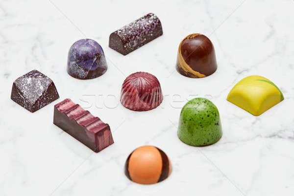 Ingesteld handgemaakt collectie chocolade Stockfoto © artjazz