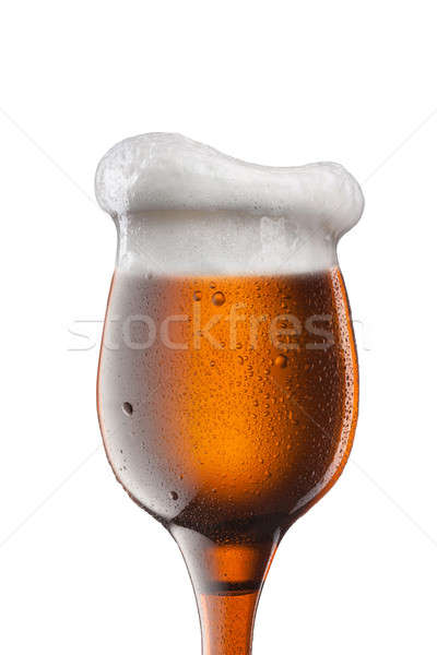 Glass of beer made of bottle isolated on white background Stock photo © artjazz