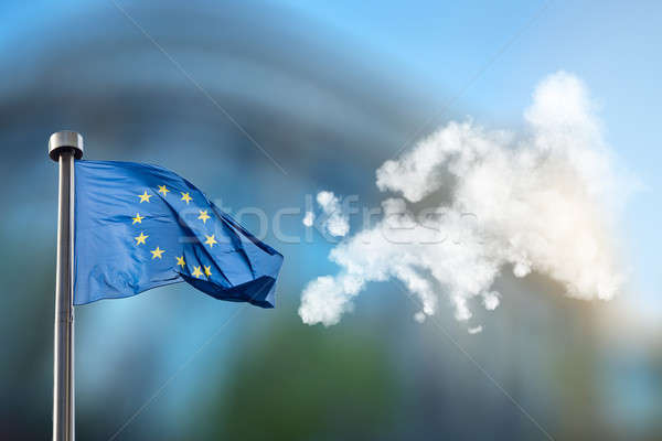 European union flag and map of Europe  Stock photo © artjazz