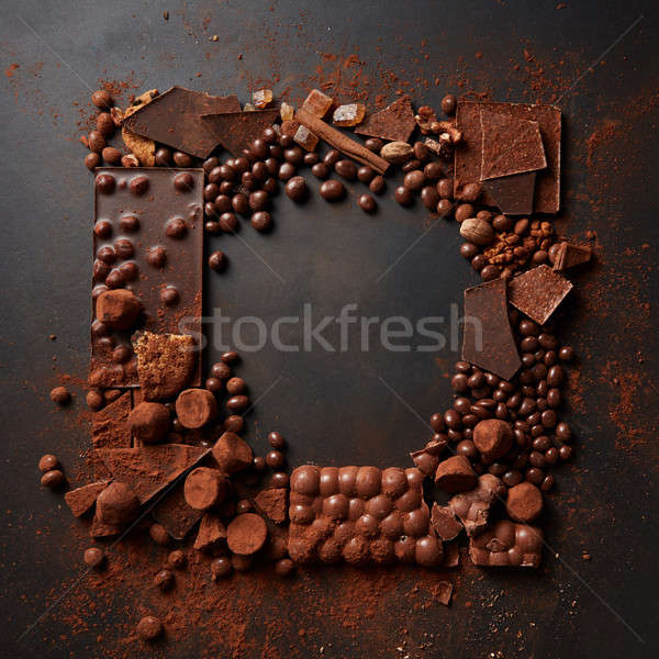 Stock photo: frame of chocolates