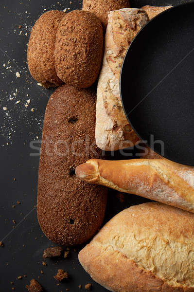 Different kinds of bread on background Stock photo © artjazz