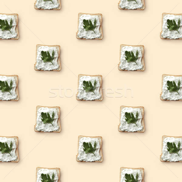 Sandwiches Butter Petersilie Muster beige Design Stock foto © artjazz