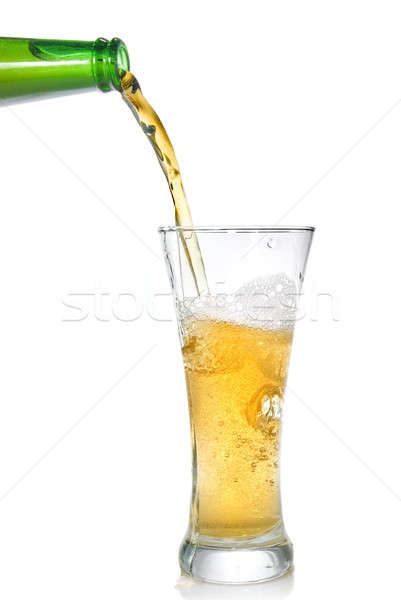 Foto stock: Cerveja · garrafa · vidro · isolado · branco