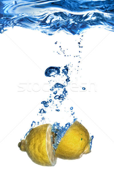 свежие лимона воды пузырьки изолированный белый Сток-фото © artjazz