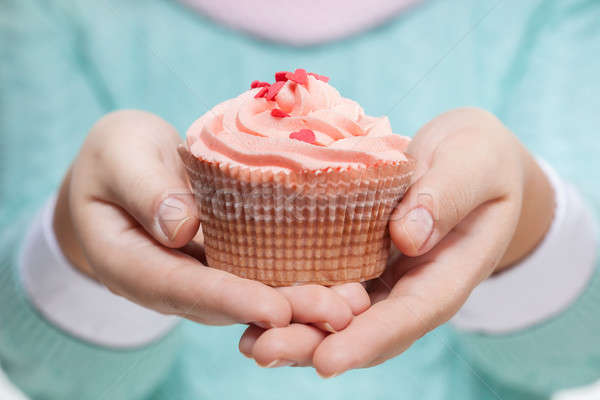 Stockfoto: Vrouw · roze · witte · jonge · vrouw