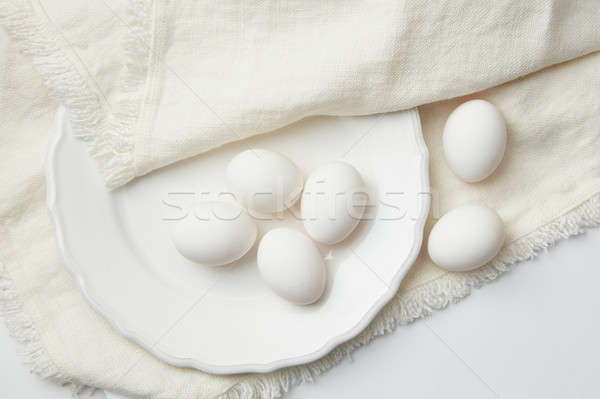 яйца дизайна несколько белый крашеные яйца пластина Сток-фото © artjazz