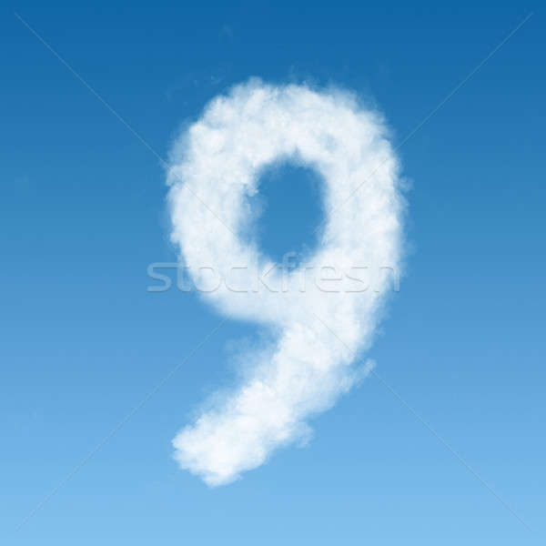 Nubes forma figura nueve número blanco Foto stock © artjazz