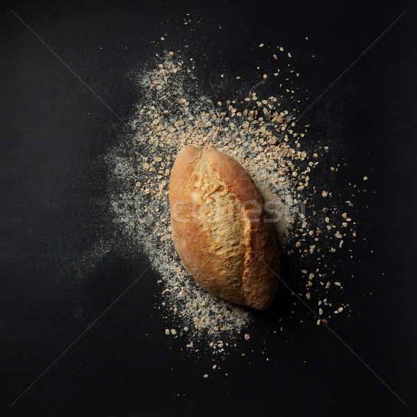 Cipó friss kenyér felső kilátás morzsák Stock fotó © artjazz