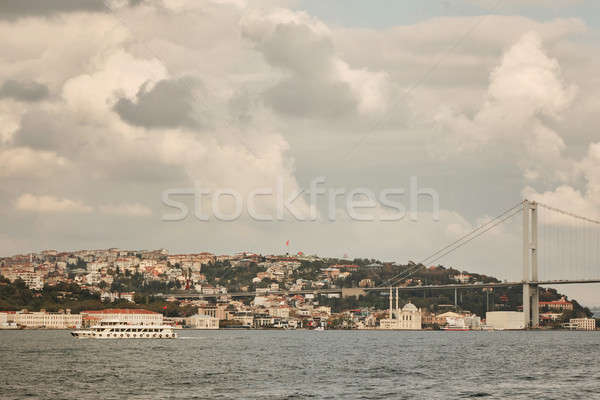 パノラマ 表示 市 イスタンブール 橋 海 ストックフォト © artjazz