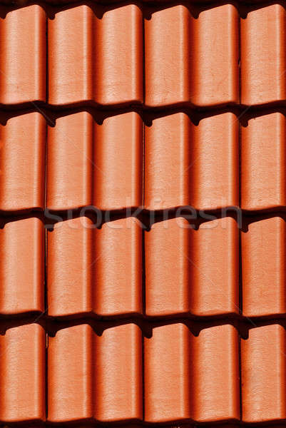 Close-up orange tile on roof in carpathians castle Stock photo © artjazz