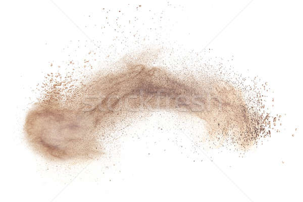 Poeder stichting explosie geïsoleerd witte gezicht Stockfoto © artjazz