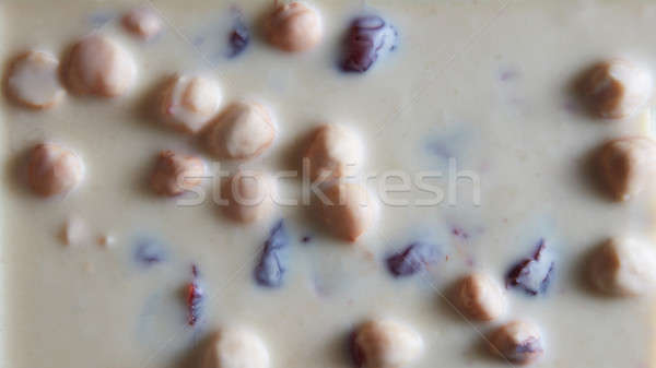 texture of white chocolate with nuts Stock photo © artjazz