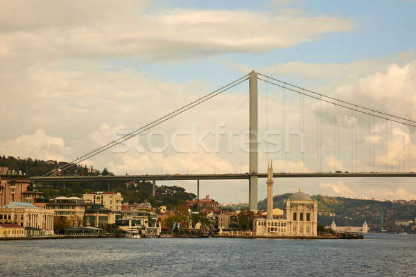 view of the Bosphorus Bridge and the Mosque Stock photo © artjazz