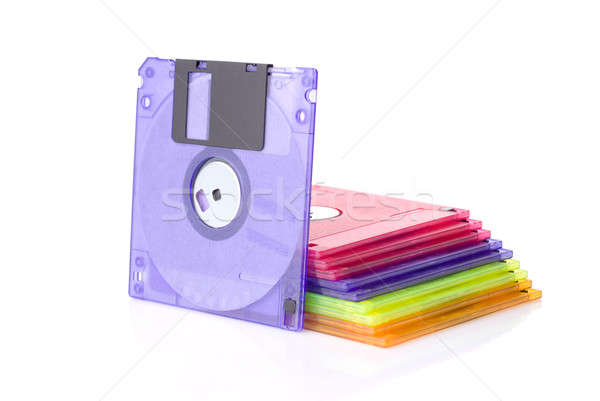 Color floppy disks isolated on white Stock photo © artjazz