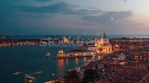Schönen Sonnenuntergang Venedig Meer Ufer Stock foto © artjazz