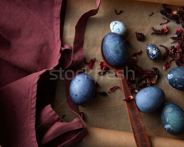 preparation of Easter eggs Stock photo © artjazz