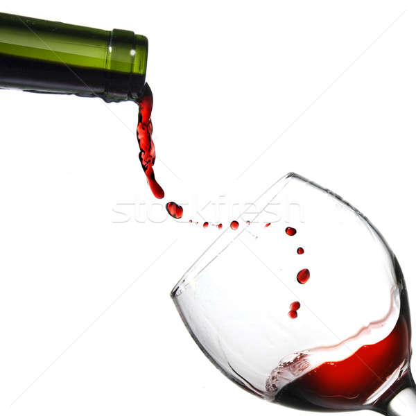 Zdjęcia stock: Wino · czerwone · szkła · odizolowany · biały · wina