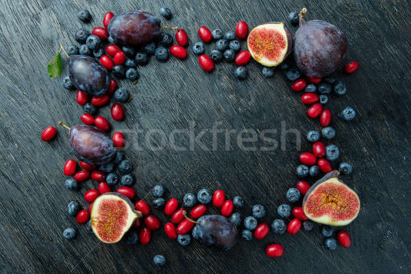 Stock photo: frame with berries and figs