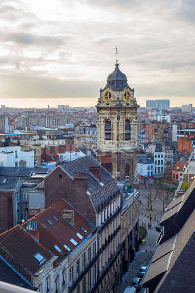 Paisaje urbano Bruselas vista edificios calles cielo Foto stock © artjazz