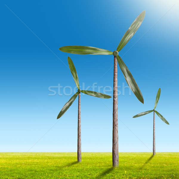 Natürlichen Wind Generator Sommer Landschaft Stock foto © artjazz