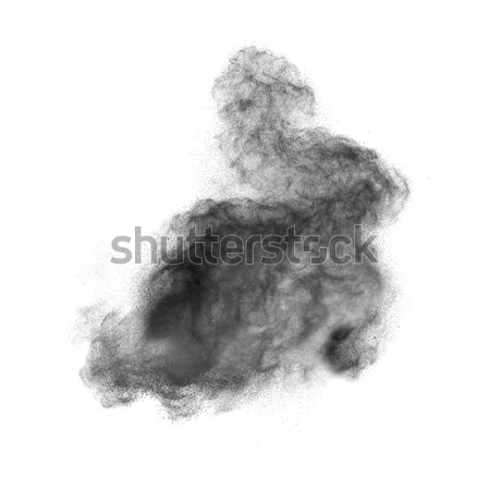 Black powder explosion isolated on white Stock photo © artjazz
