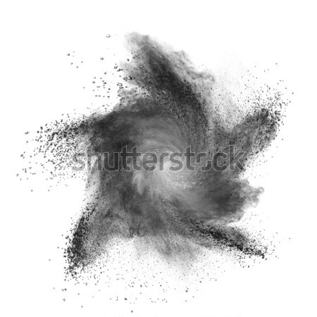 Black powder explosion isolated on white Stock photo © artjazz