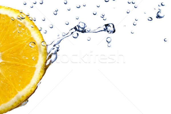 淡水 滴 橙 孤立 白 食品 商業照片 © artjazz