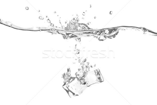Stock fotó: Jégkockák · csobbanás · izolált · fehér · víz · fény