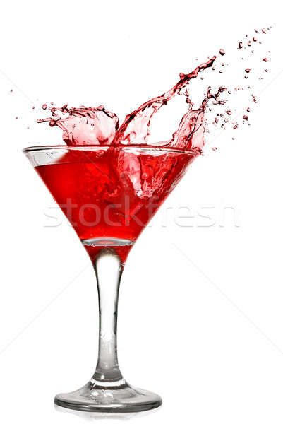 Rood cocktail splash geïsoleerd witte voedsel Stockfoto © artjazz