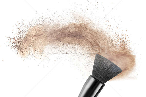 Make-up Pinsel Pulver Basis isoliert weiß Auge Stock foto © artjazz