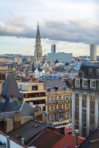 [[stock_photo]]: Vue · Bruxelles · distance · ville · salle · lieu