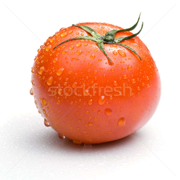 red tomato with water drops isolated on white Stock photo © artjazz
