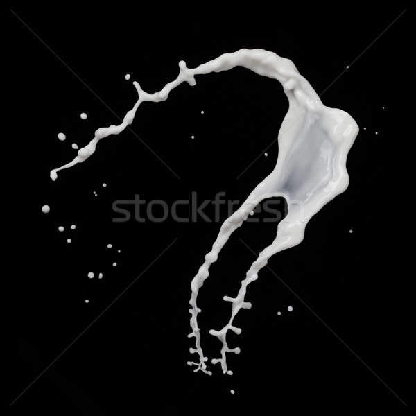 Stockfoto: Melk · splash · geïsoleerd · zwarte · voedsel · abstract