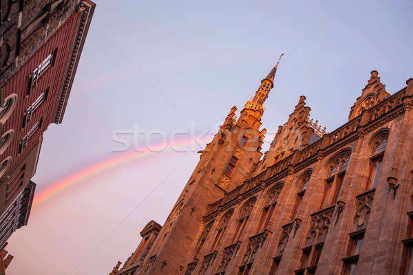 Bruges City Hall on Burg Square. Stock photo © artjazz