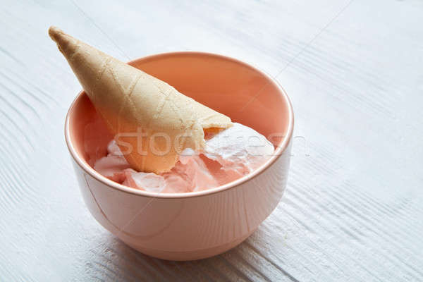 Vanilla ice cream in a plate Stock photo © artjazz