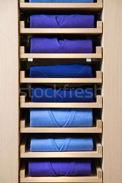 store shelf with color clothes Stock photo © artjazz