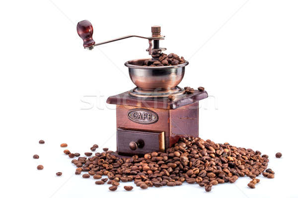 Foto stock: Retro · manual · café · molino · granos · de · café