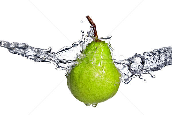 Apa dulce stropire verde păr izolat alb Imagine de stoc © artjazz