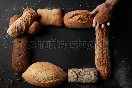 Different kinds of bread on background Stock photo © artjazz