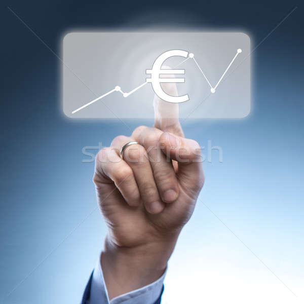 Businessman touched euro currency icon Stock photo © artjazz