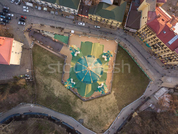 view from above of cathedral of St. Andrey Andreeivskaya church in Kyiv city, Ukraine Stock photo © artjazz