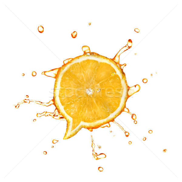 Zdjęcia stock: Pomarańczowy · dialog · polu · kroplami · wody · odizolowany