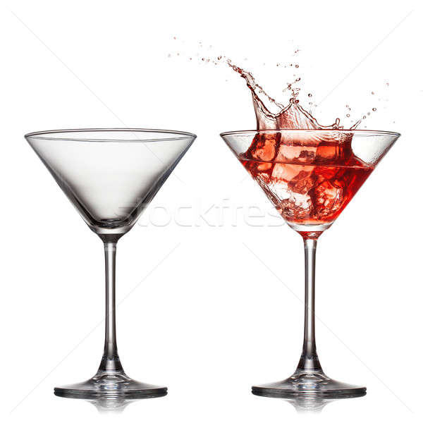 пусто полный стакан мартини красный коктейль всплеск Сток-фото © artjazz