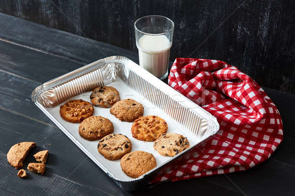 Stockfoto: Heerlijk · natuurlijke · cookies · gebakken · chocolade