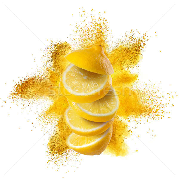 Red powder explosion isolated on white Stock photo © artjazz